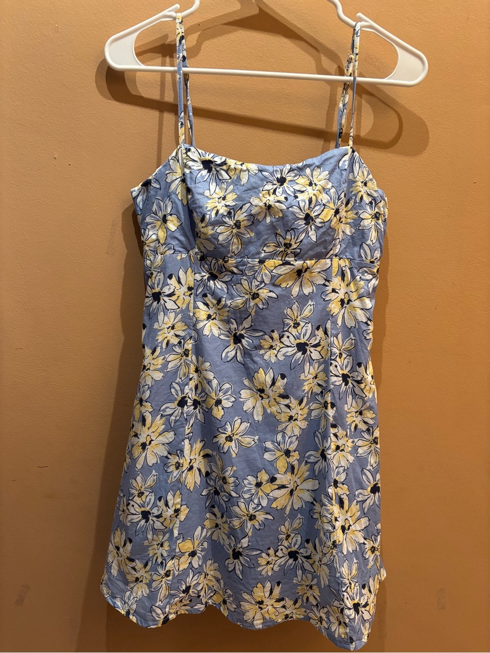 Lulus Blossom Together Light Blue Floral Print Cutout Mini Dress Size Medium - Picture 3 of 8